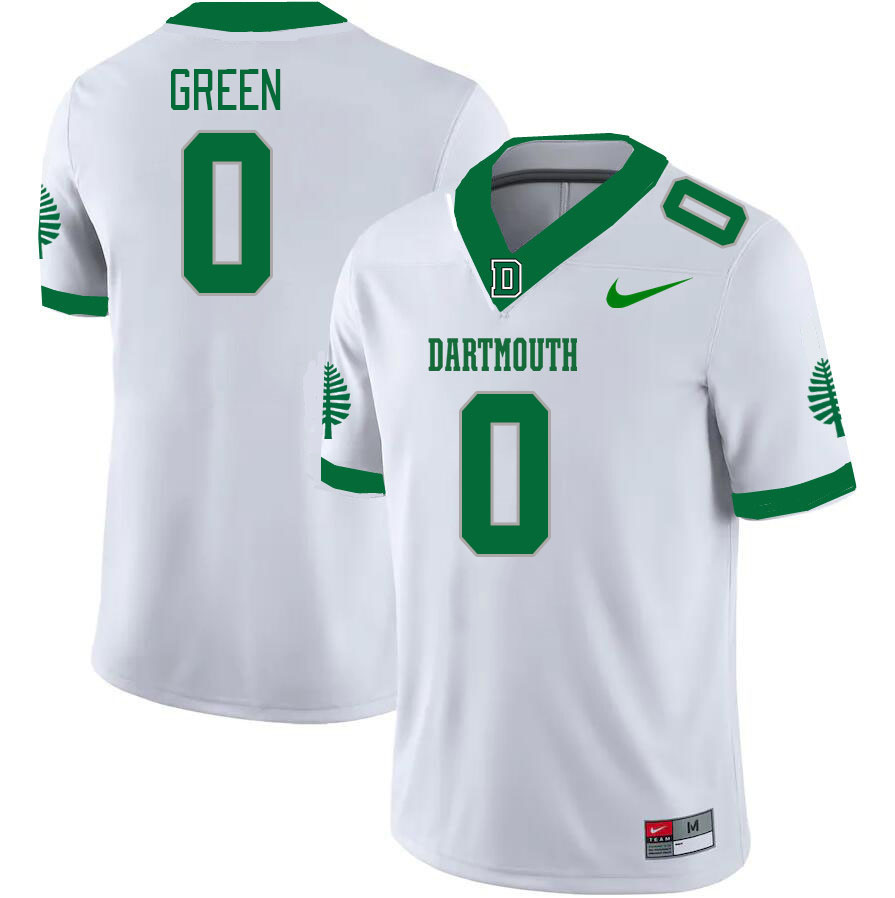 Men-Youth #0 Josiah Green Dartmouth Big Green 2023 College Football Jerseys Stitched Sale-White